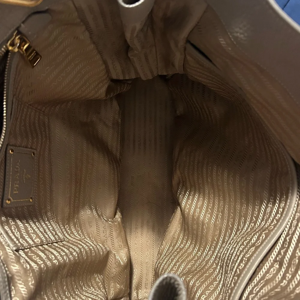 Prada • Taupe Leather Tote Bag • Large - Picture 13 of 16
